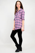Load image into Gallery viewer, Celine Tunic, Plum Plaid, Cotton Flannel
