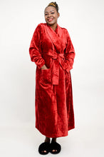 Load image into Gallery viewer, Velvet Robe, Burgandy, Bamboo
