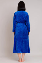 Load image into Gallery viewer, Velvet Robe, Cobalt Blue, Bamboo
