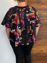 Load image into Gallery viewer, Daisy Multi Coloured Mesh Top by Black Labb (available in plus sizes)
