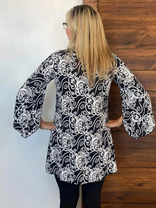 Criss Cross Jacquard Print Overlay by Black Labb (available in plus sizes)