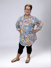 Load image into Gallery viewer, Printed Tunic Blouse by Ezzewear (available in plus sizes)
