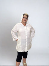 Load image into Gallery viewer, White Violet Shirt by Ezze Wear (available in plus sizes)
