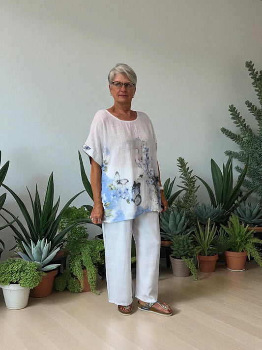 White Butterfly One Size Top