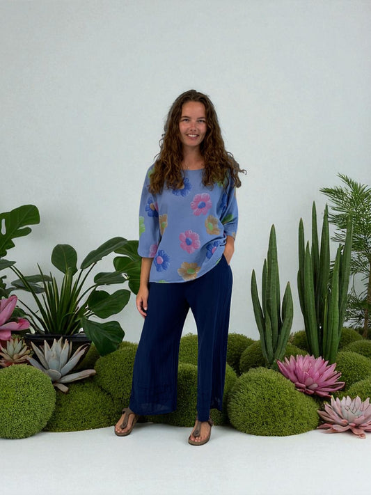 Blue Flower Top