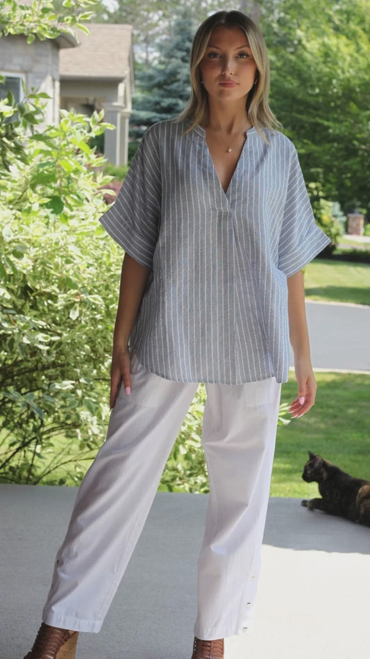 Mindy Blue Stripe Top
