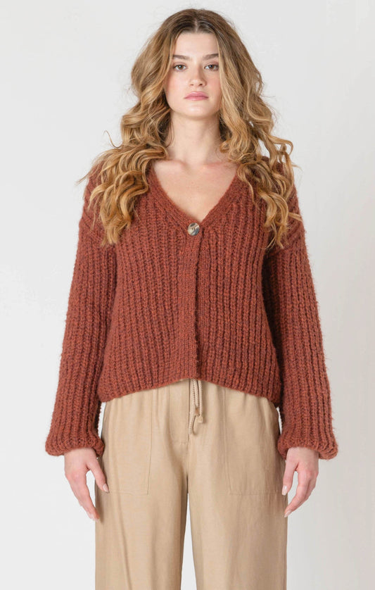 SINGLE BUTTON CARDIGAN