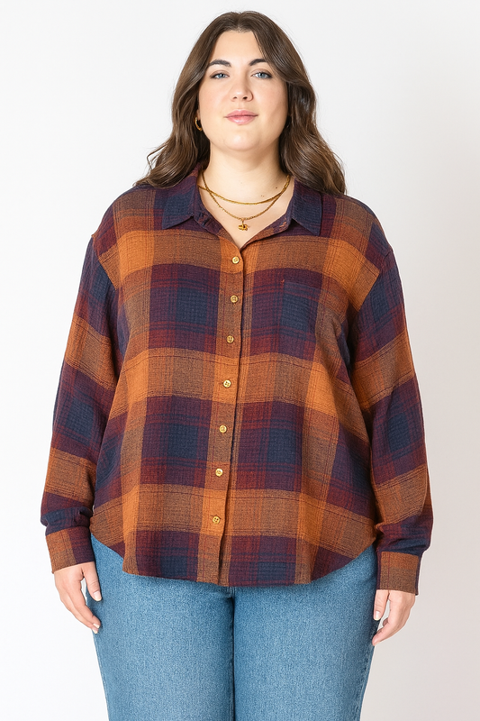TEXTURED PLAID SHIRT