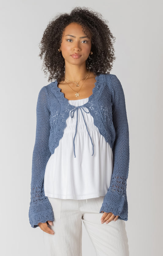 Indigo Crochet Cardi