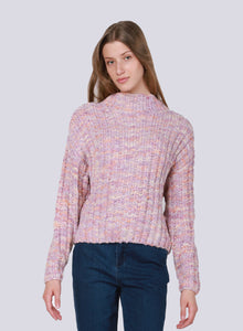 Multi Coloured Textured Stitch Sweater by Dex