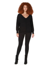 Load image into Gallery viewer, Ultra Soft V-Neck Sweater in Black by Dex

