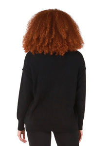 Ultra Soft V-Neck Sweater in Black by Dex
