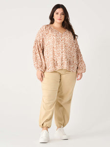 PATTERNED PEASANT BLOUSE by Dex