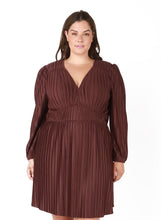 Load image into Gallery viewer, ALLOVER PLEATED V NECK DRESS by Dex (available in plus sizes)
