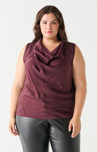 SATIN COWL NECK TOP by Dex (available in plus sizes)