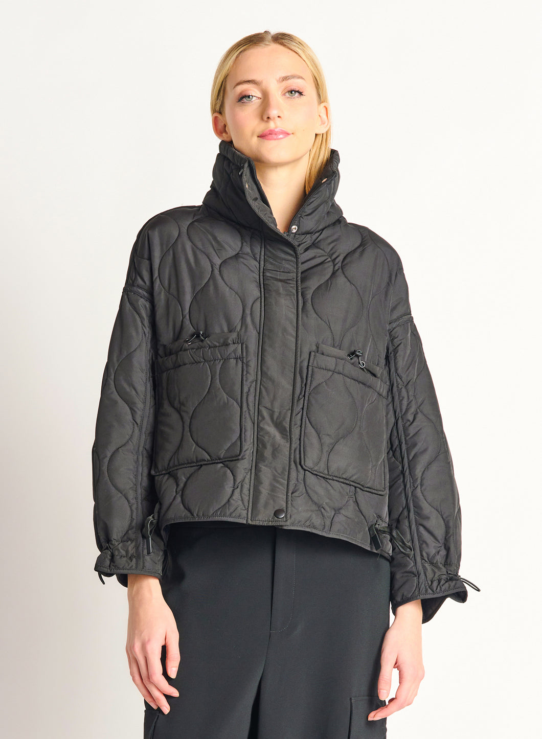 QUILTED DRAWSTRING PUFFER JACKET by Dex