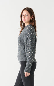 EMBELLISHED CABLE SWEATER by Dex
