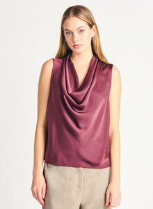 SATIN COWL NECK TOP by Dex (available in plus sizes)