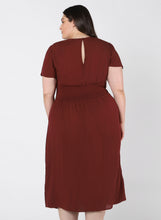 Load image into Gallery viewer, SMOCKED WAIST MIDI DRESS by Dex (available in plus sizes)
