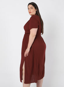 SMOCKED WAIST MIDI DRESS by Dex (available in plus sizes)