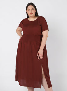 SMOCKED WAIST MIDI DRESS by Dex (available in plus sizes)