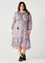 Load image into Gallery viewer, CONTRAST TRIM PRINTED MIDI DRESS by Dex (available in plus sizes)

