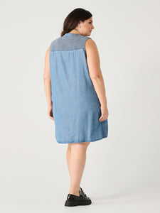 SMOCKED SHOULDER MINI DRESS by Dex (available in plus sizes)