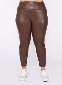 High Waisted Faux Leather Legging by Dex (available in plus sizes)