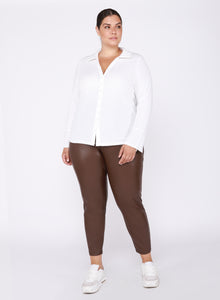High Waisted Faux Leather Legging by Dex (available in plus sizes)
