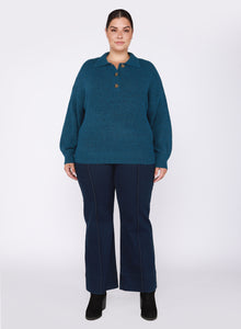 POLO FRONT SWEATER by Dex (available in plus sizes)