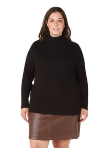 Basic Ribbed Mockneck by Dex (available in plus sizes)