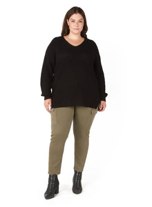 HIGH WAIST STRAIGHT CARGO PANT by Dex (available in plus sizes)