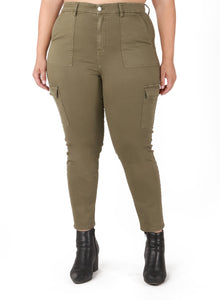 HIGH WAIST STRAIGHT CARGO PANT by Dex (available in plus sizes)