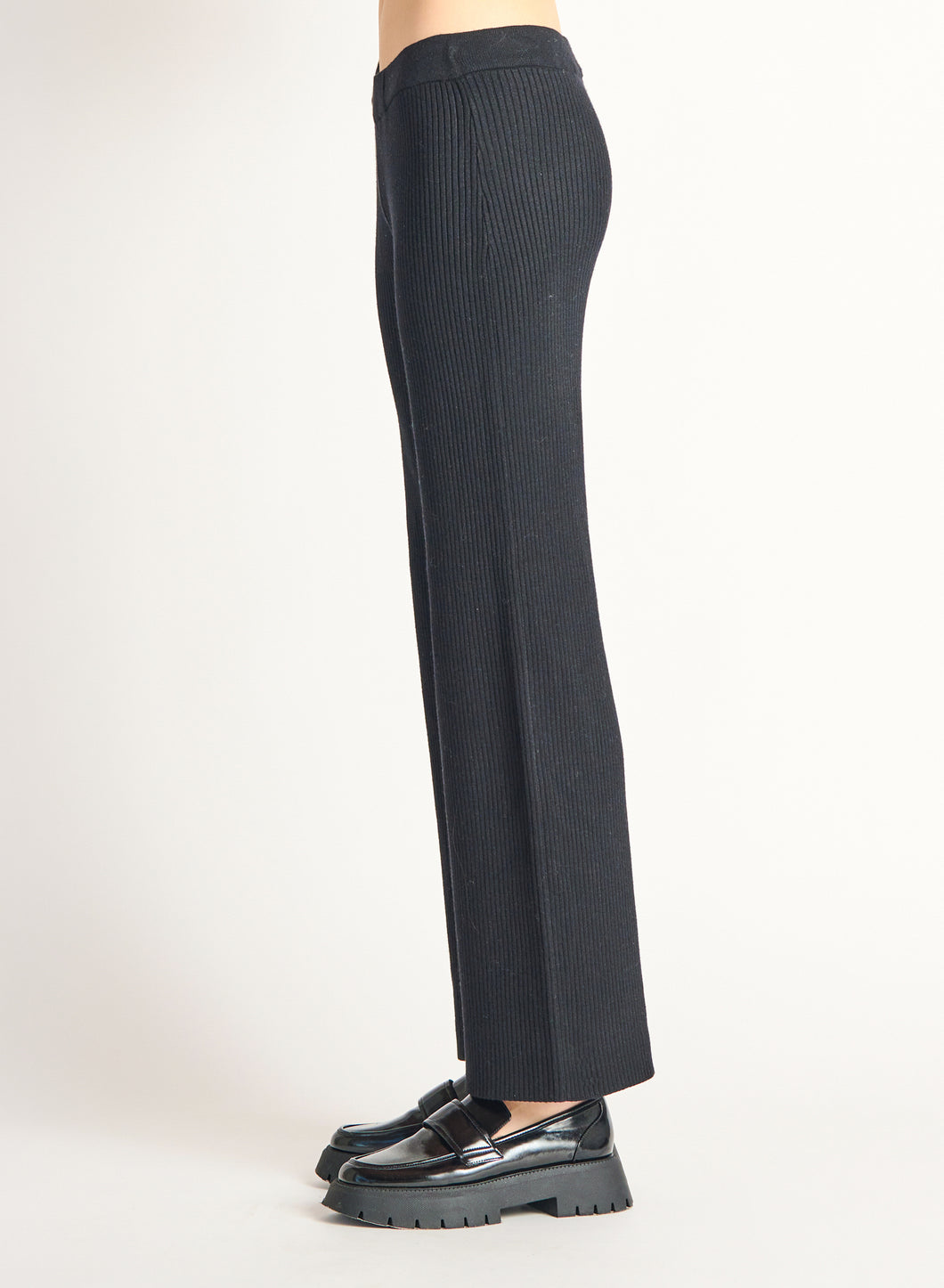 Wide Leg Ribbed Sweater Pant by Dex