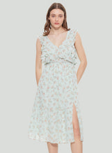 Load image into Gallery viewer, Tie Back Ruffled Midi Dress by Dex (available in plus sizes)
