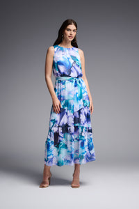 Floral Flowy Designer Dress by Joseph Ribkoff (available in plus sizes)
