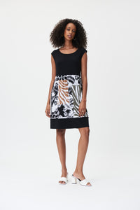 Sleeveless Printed Skirted Dress by Joseph Ribkoff (available in plus sizes)