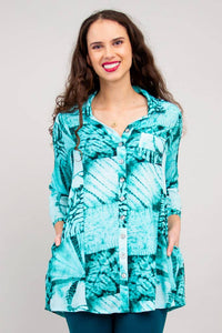 Celine Tunic, Shibori, Linen Bamboo by Blue Sky Clothing Co
