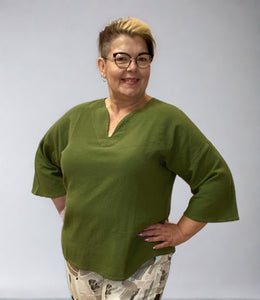 Sable Drop Sleeve Cotton Top (available in plus sizes)